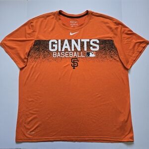 Nike Giants Baseball Dri-FIT Orange Athletic T-Shirt Men’s XXL